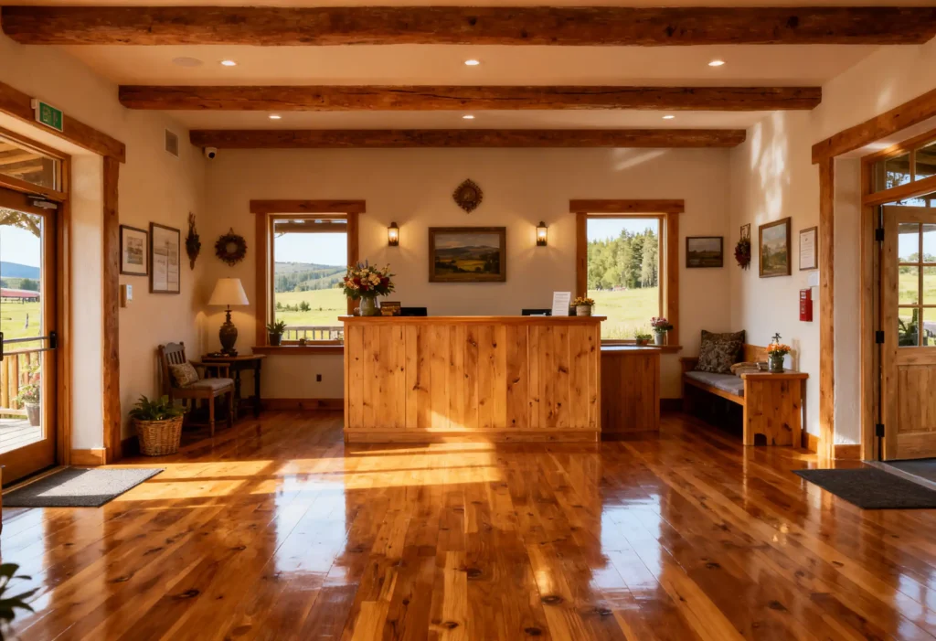 freepik tidy rural reception area warm natural light polished wooden floors welcoming decor high sharp detail square 0039